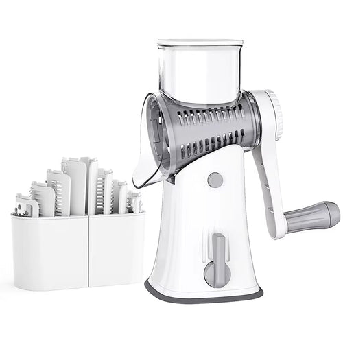5 in 1 Rotary Cheese Grater Shredder Kitchen Mandoline Vegetable Julienne Slicer Waffle Cutter Nut Chopper JT247